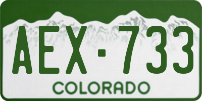 CO license plate AEX733
