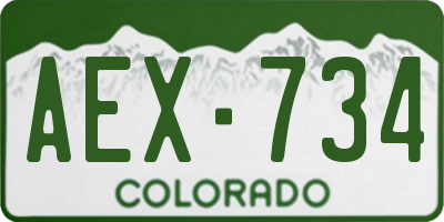 CO license plate AEX734