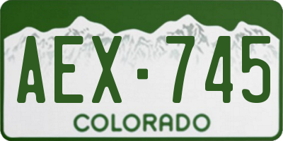 CO license plate AEX745