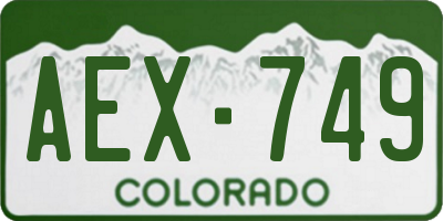 CO license plate AEX749