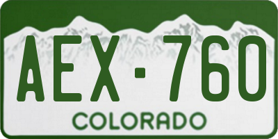 CO license plate AEX760