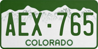 CO license plate AEX765