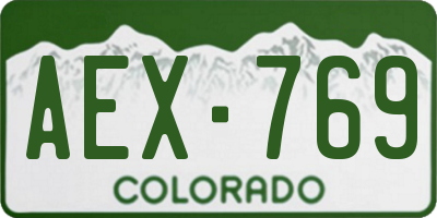 CO license plate AEX769