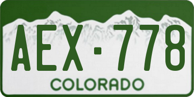 CO license plate AEX778