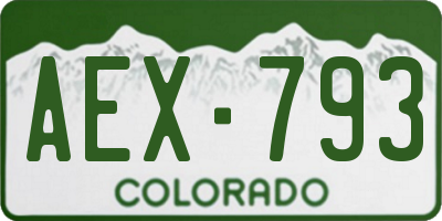 CO license plate AEX793
