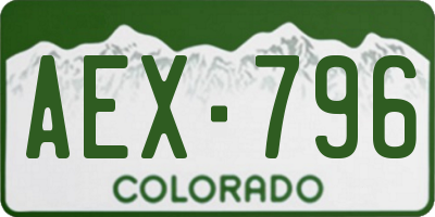 CO license plate AEX796
