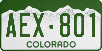 CO license plate AEX801
