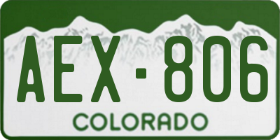 CO license plate AEX806