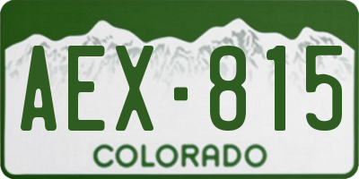 CO license plate AEX815