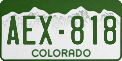 CO license plate AEX818