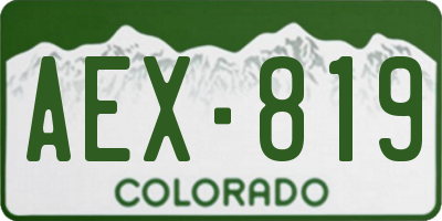CO license plate AEX819