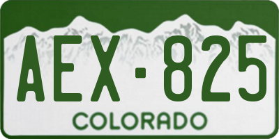 CO license plate AEX825