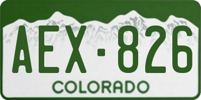 CO license plate AEX826