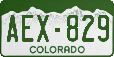 CO license plate AEX829