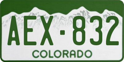CO license plate AEX832