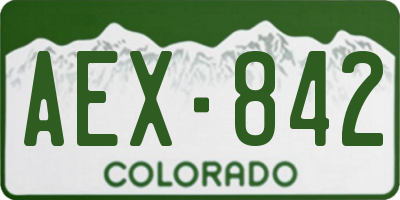CO license plate AEX842