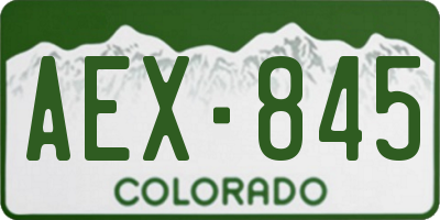 CO license plate AEX845