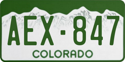 CO license plate AEX847