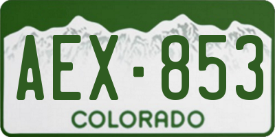 CO license plate AEX853