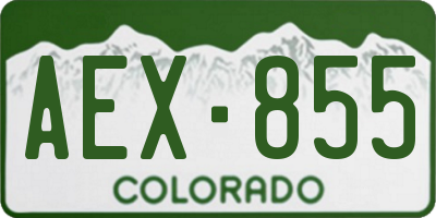 CO license plate AEX855