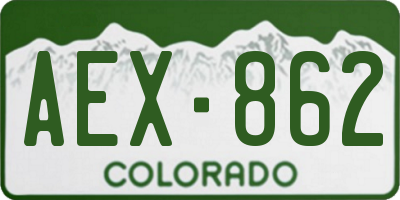 CO license plate AEX862