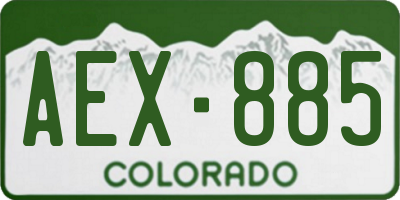 CO license plate AEX885