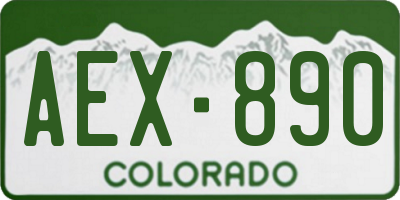 CO license plate AEX890