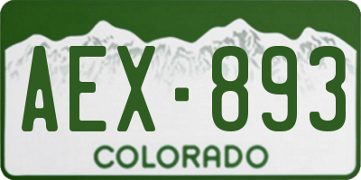 CO license plate AEX893