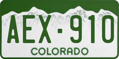 CO license plate AEX910