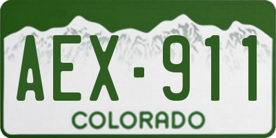 CO license plate AEX911