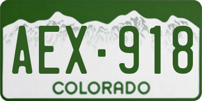 CO license plate AEX918
