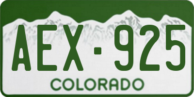 CO license plate AEX925