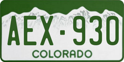 CO license plate AEX930