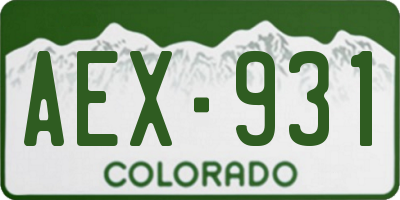 CO license plate AEX931