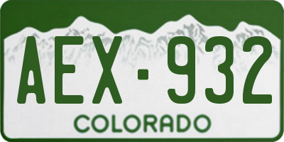 CO license plate AEX932