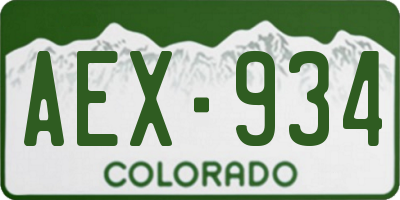 CO license plate AEX934