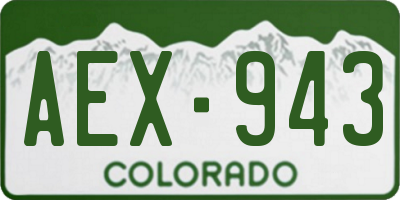 CO license plate AEX943