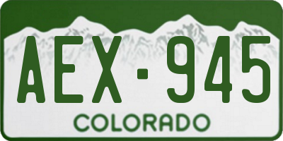 CO license plate AEX945