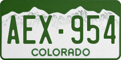 CO license plate AEX954