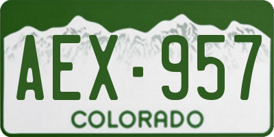 CO license plate AEX957