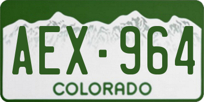 CO license plate AEX964