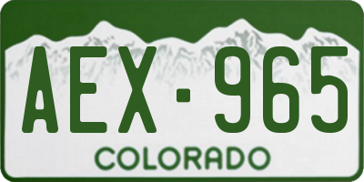 CO license plate AEX965