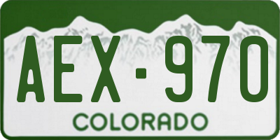 CO license plate AEX970