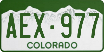 CO license plate AEX977