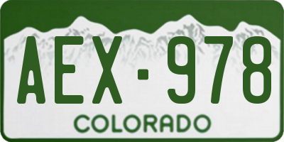 CO license plate AEX978