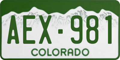 CO license plate AEX981