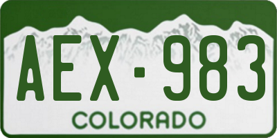 CO license plate AEX983