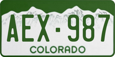 CO license plate AEX987