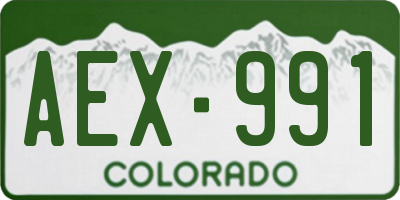CO license plate AEX991