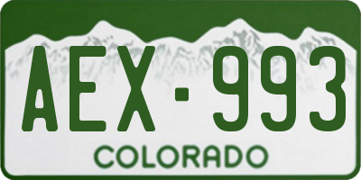 CO license plate AEX993
